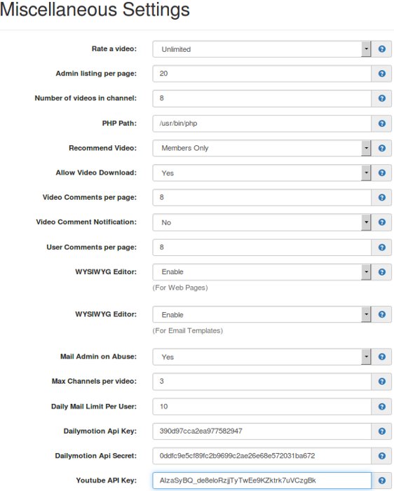 Miscellaneous Settings